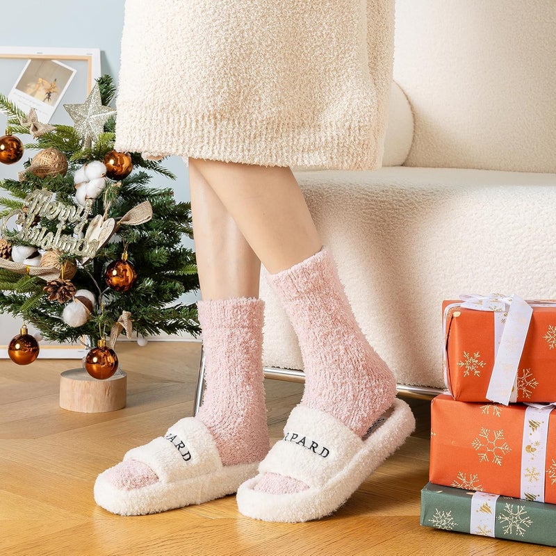 Premillow Fuzzy Socks for Women, Womens Winter Fluffy Socks 5 Pairs Ultra Soft Warm Fabric Sleeping Slipper Sock for Women - Image 2